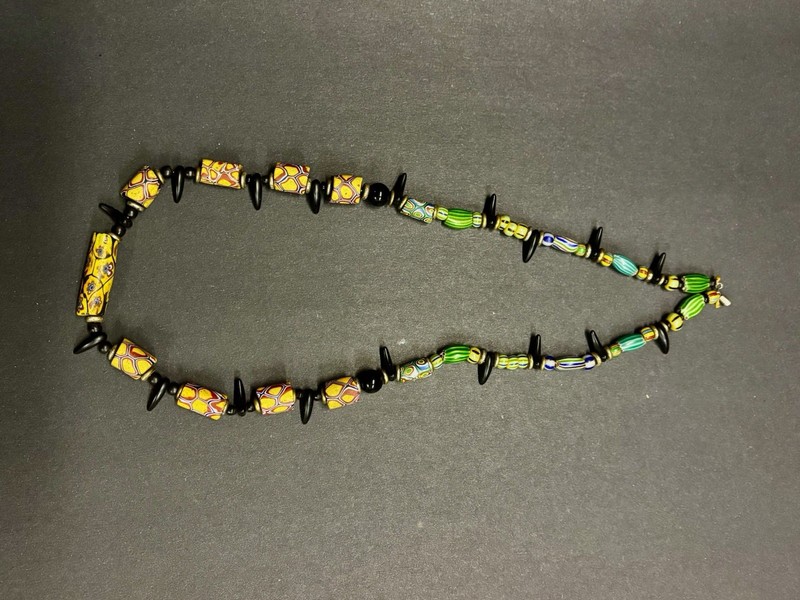 Lot Of Antique Venetian Millefiori African Trade Beads Glass Strand Necklace