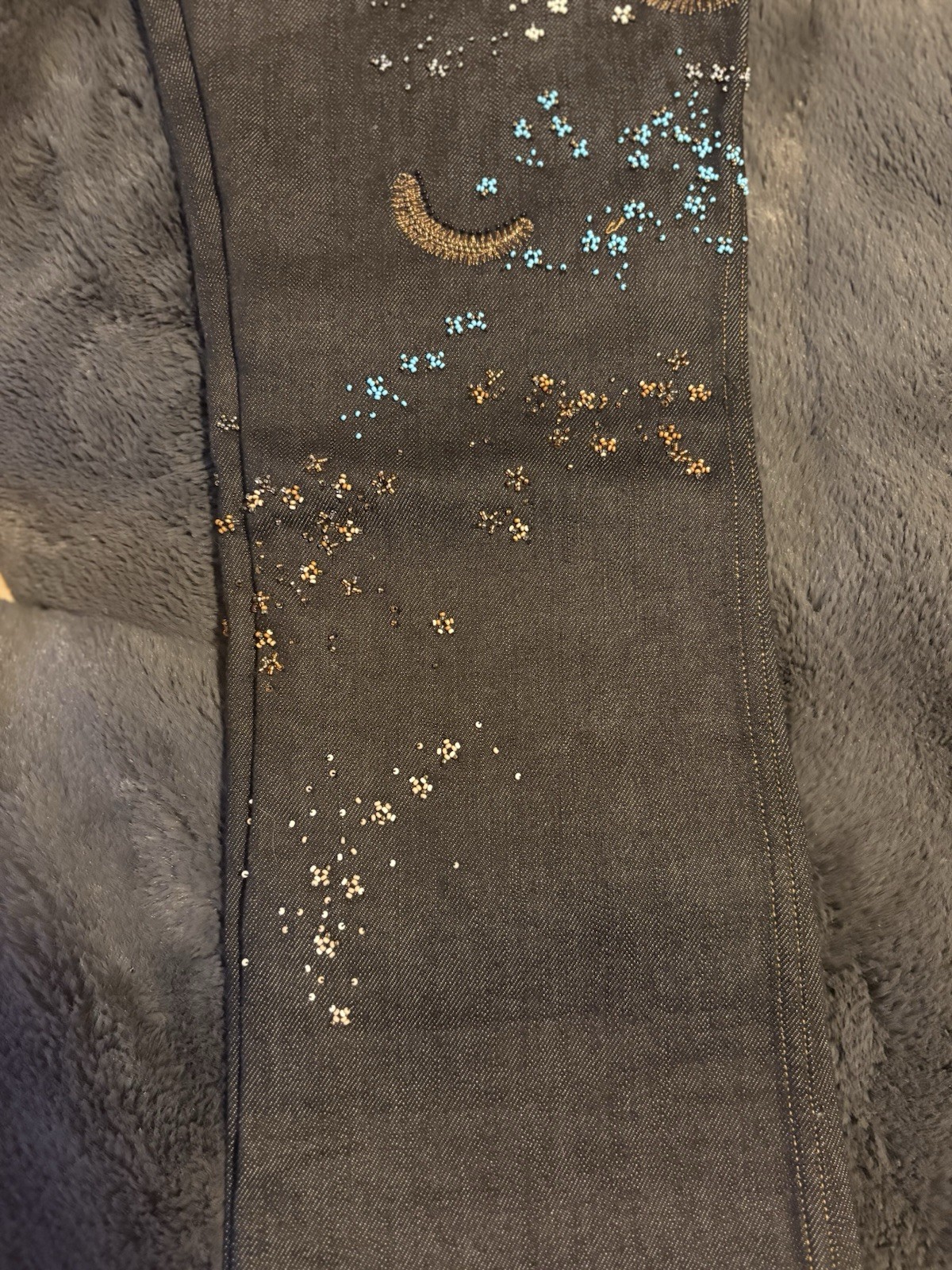 Valentino Garavani Astro Couture Women's Embroidered Jeans Dark Blue Size 25