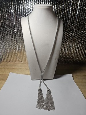 Judith Ripka .925 Sterling Silber Italien CZ lange Quaste Verona Halskette 63,2 g