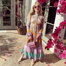 Zimmermann Lola Dress Size 1 / 10 AU / 6 US Midi Paisley Daisy Buttoned Linen