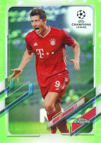 2020-21 Topps Chrome UEFA Neon Green Bubbles Refractor #50 Robert Lewandowski