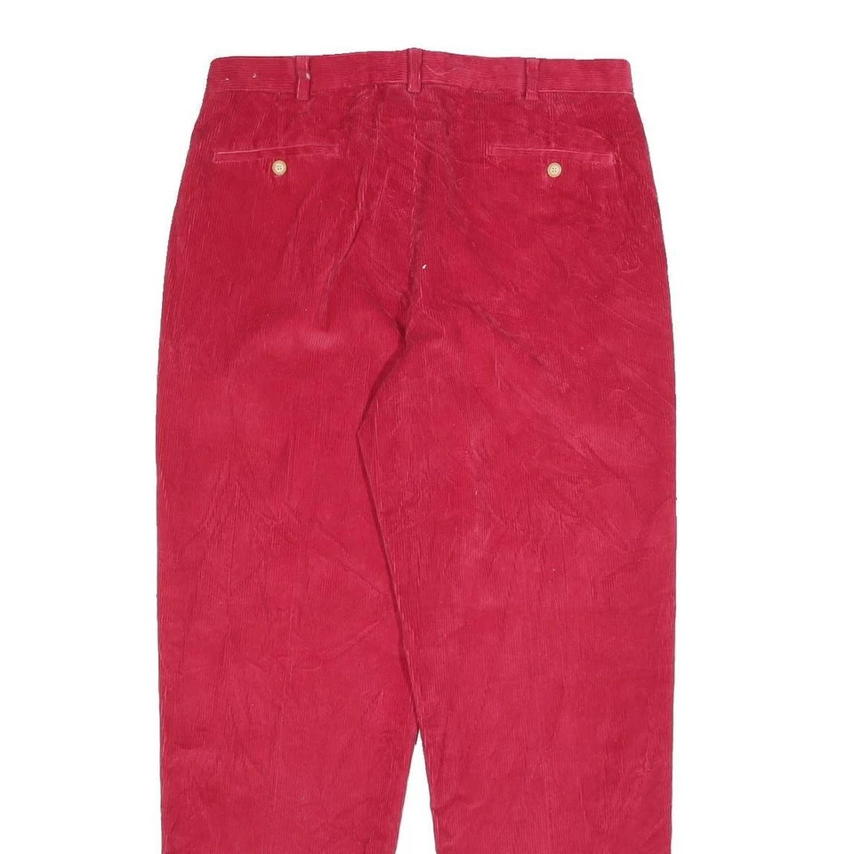 LANDS END Pantalones Rectos Relajados Algodón Rojo W37 L33 Casual Cremallera - Imagen 4 de 4