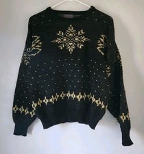 Pendleton Men's Long Sleeve Pullover Sweater 100 Virgin Wool Snowflake Size M