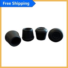 Non-Skid Black Rubber Leg Tips 3/4-Inch; Essential Floor Protection, 4-Pack