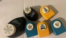 Mini Craft Paper Punch Set of 6 Scrapbooking Cat Bear Heart Snowflake