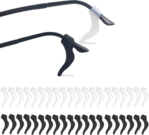 20 Pairs Soft Silicone Anti-Slip Glasses Ear Grips – Clear Comfortable Eyeglass Ear Hooks, Temple Tip Sleeves For Reading & Sports Glasses