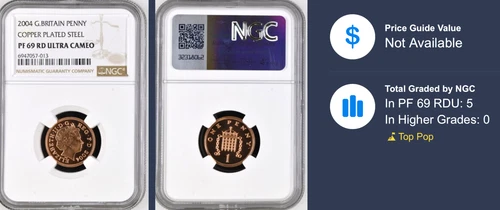 2004 1p One Pence Proof NGC PF69 Great Britain Penny