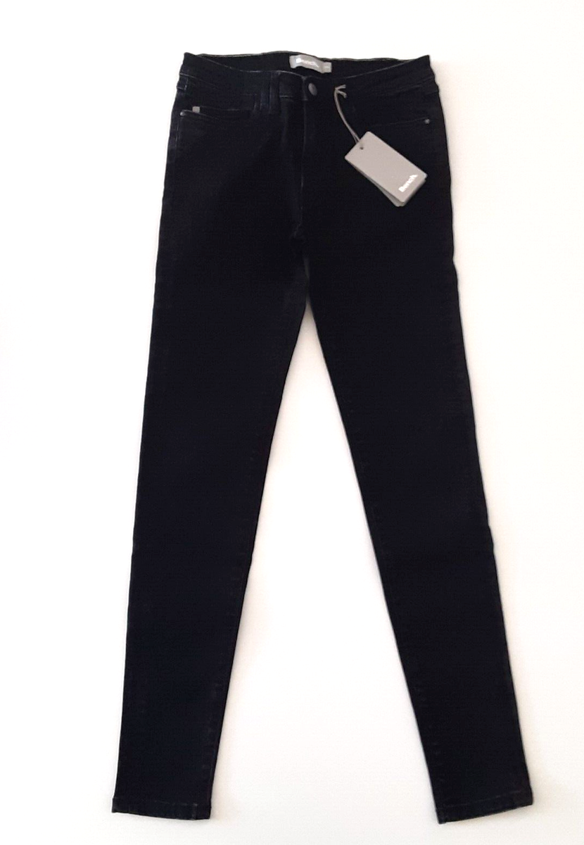 Bench Womens Size 27 Slim Fit Jeans Black Dark Wash Pockets