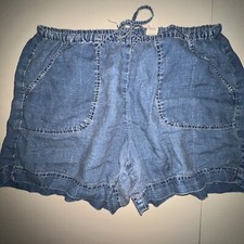 Vintage Compagnie Internationale Express Shorts Women  s Linen Blue Large