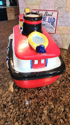 Tug Boat Cookie Jar with Sound RARE Earthenware AMC New Vintage - Picture 3 of 11