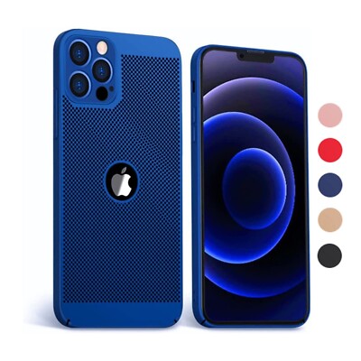 For iPhone 15 Pro Max Plus 14 13 12 11 X 8 7 SE Heat Dissipation Breathable Case