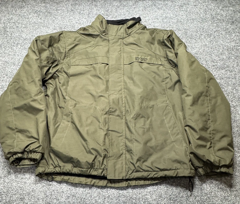 Chaqueta cortavientos Chaps para hombre talla grande verde oliva cremallera completa Foto 2 de 4