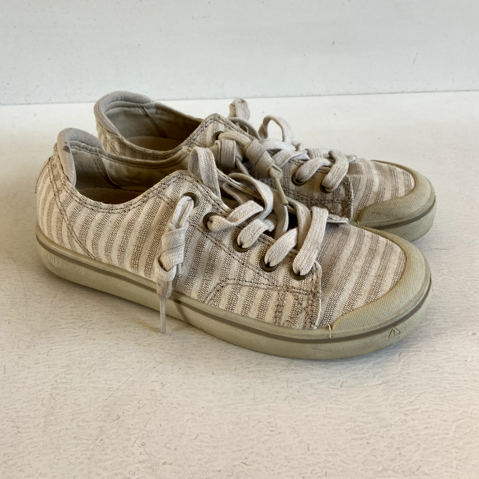 Scarpe basse Keen Elsa IV sneakers tela a righe donna 7 avorio panna stringate