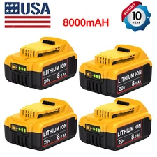 New For DeWalt 20V XR 8AH Battery Set Max Lithium ion DCB203 DCB208 DCB200
