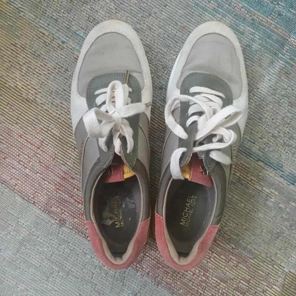 Michael Kors Allie Trainer Green Tan Yellow Shoes Women's Size 7 - Image 2 of 4