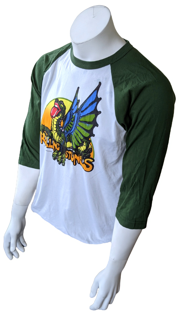 ビンテージ　ストーンズ　tattoo you '81 tour ベースボールT Vintage Men's Rolling Stones Tattoo you tour 1981 Dragon White
