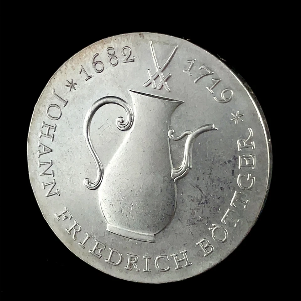 1969 GERMANY Johann Friedrich Bottger Pitcher 0.625 Silver 10 Mark Coin KM # 24 - Image 3 of 4