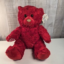 Build A Bear Workshop Red Roses Bear Floral Valentine  s 14" Plush BAB Teddy