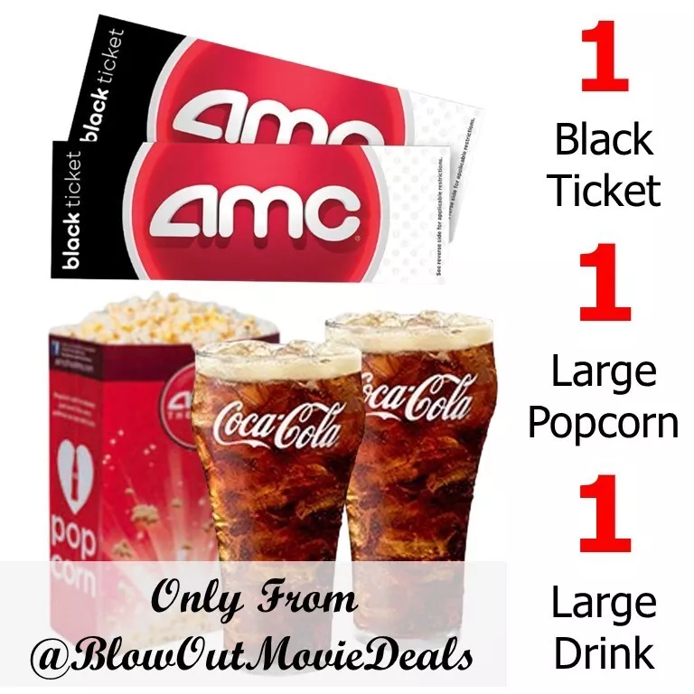 AMC Theatres - Two Standard/Digital Movie Black Tickets, Plus $20 E-Gift  Card