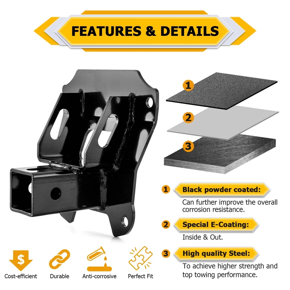 Enganche receptor trasero de acero de alta resistencia de 2" para Honda Talon 1000R / 1000X 2019-2025 Foto 2 de 4