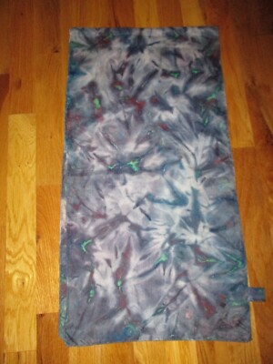 Javana Hand Rolled Hand Dyed Violet Blue Purple 100% Silk Oblong Scarf 52''