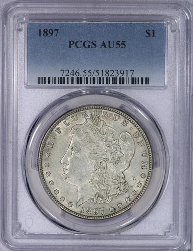 1897 Morgan Silver Dollar $1 PCGS AU55