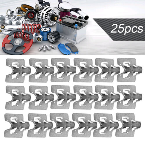 25PCS Metal Fastener Clips 1/2" X 5/8" For Car Dash Panel Retainer Moulding Trim - Picture 2 of 12