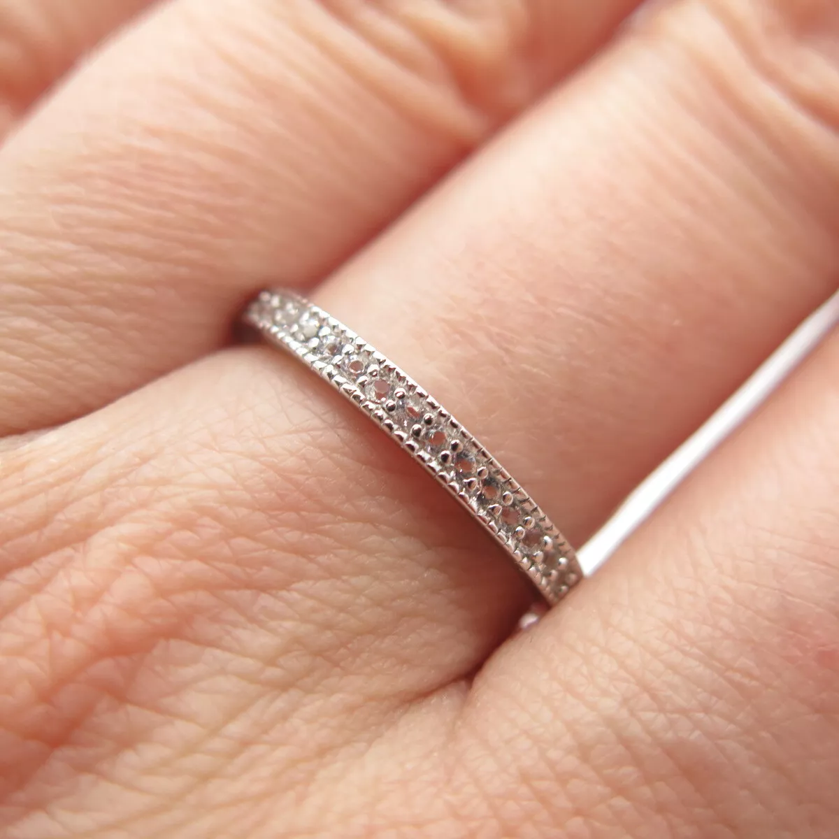 Sterling silver sale thin band ring