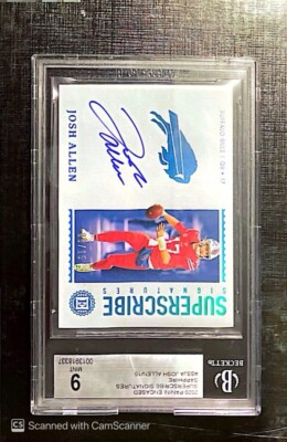 2020 Josh Allen On Card Auto 9/15 Panini Encased BGS 9 Gem Mint Auto #SS-JA