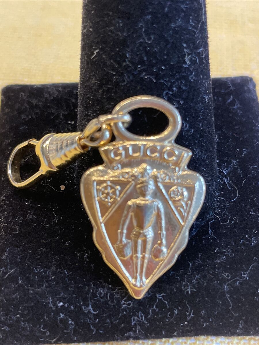 EUC Authentic Vintage GUCCI Gold Tone Shield Knight Crest EUC Authentic Vintage GUCCI Gold Tone Shield Knight Crest