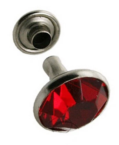THAL PARTS® Confezione da 10 rivetti decorativi rivetti con strass rivetti chat 7 mm rosso strass rivetti con strass