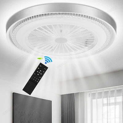WZTO Ventilatore da soffitto 70W-85W illuminazione timer silenzioso soggiorno LED camera letto ventilatore