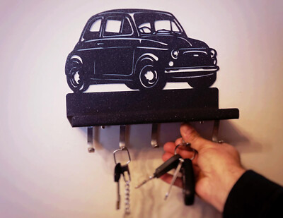 schlüsselanhänger schlüsselanhänger wand fiat 500 mit regal haken edelstahl organizer