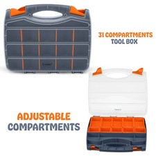 31 Double Sided Compartment Storage Box Storage Screw Tool Organiser Carry Case
