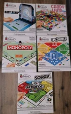 Colorforms Hasbro 5 Mini Board Games Monopoly Battleship Sorry Trouble Candyland