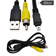 USB Data Charging AV DV 2 in 1 Cable Transimission Leads Mini Sports Camera 60cm