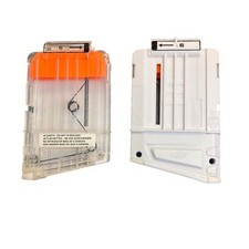 Nerf N Strike Elite 6 Dart Clip Magazine Ammo Holder White Clear Front Lot Of 2