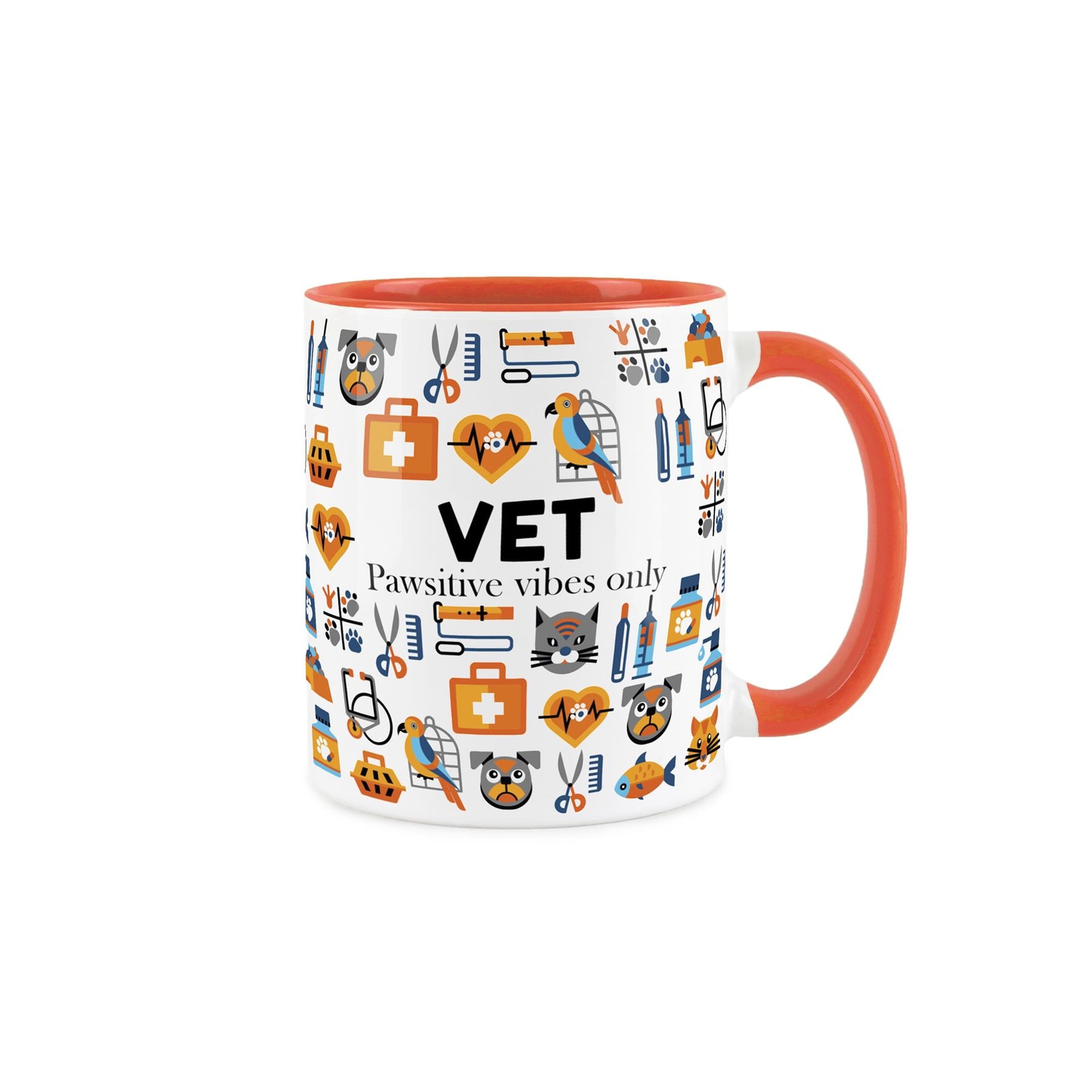 Vet Mug - Humourous Trades Funny Novelty Gift - Tea/Coffee Orange Ceramic Cup