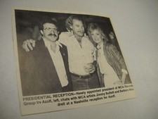 JIMMY BUFFETT w/ BARBARA MANDRELL & IRV AZOFF 1983 music biz promo pic/text