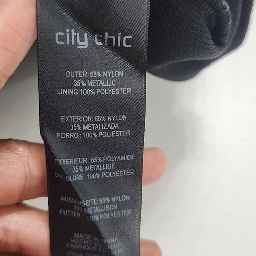 City Chic Women's Jumpsuit Long sleeve Shimmer Tapered Leg Size M/ 18 - Picture 9 of 10