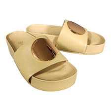 Tory Burch Sandals 5 Womens Yellow Patos Leather Slip-On Platform 1.75" Comfort