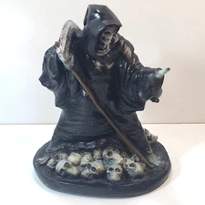 Vtg 1996 The Paper Magic Group Blow Mold Grim Reaper Skulls Halloween Decor 9 in