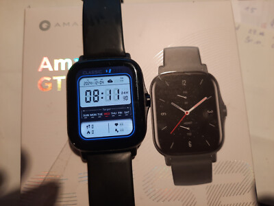 Amazfit GTS 2 42,8mm Aluminiumgehäuse mit Silikonarmband Smartwatch - Schwarz...