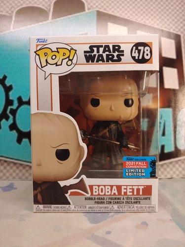 BOBA FETT Unmasked - Funko Pop #478 - 2021 Fall Convention - Star Wars - p102-h