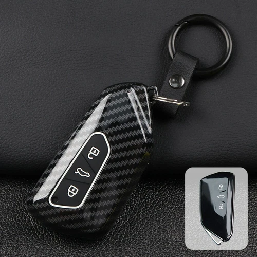 Carbon Fiber Car Key Fob Cover Case Shell For VW Golf GTI MK8 ID.4 2020 2021