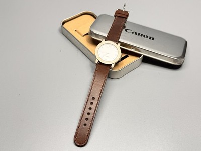 Canon Uhr Armbanduhr mit Lederarmband in Box UNGETESTET#115