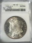 1878-S Vam 28 MORGAN SILVER DOLLAR ANACS MS62 Old Holder