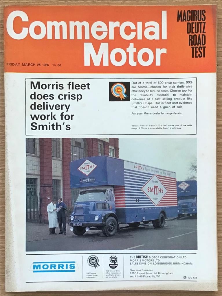 COMMERCIAL MOTOR MAGAZINE 25 Mar 1966 MAGIRUS DEUTZ ROAD TEST Morris Fleet