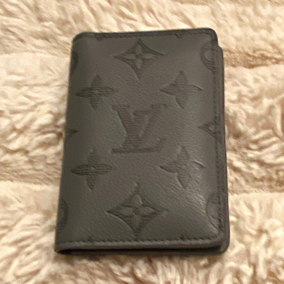 Louis Vuitton Monogram Gray Leather Slim Passport & ID Holder Wallet/Organizer