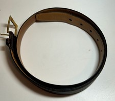 PIERRE CARDIN vintage Gold Buckle Brown Leather Belt. 24 Pre-owned